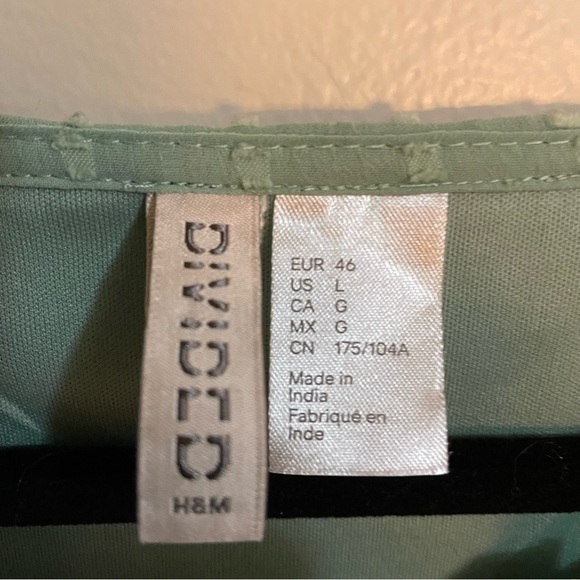 DIVIDED H&M, Plumeti Chiffon Dress, in Light Green, Size L - Picture 6 of 11